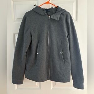 Grey Hooded Zip Jacket - Men's Casual Coat